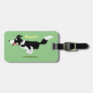 Etiqueta Para Maletas Funny Border Collie perro corriendo personalizado