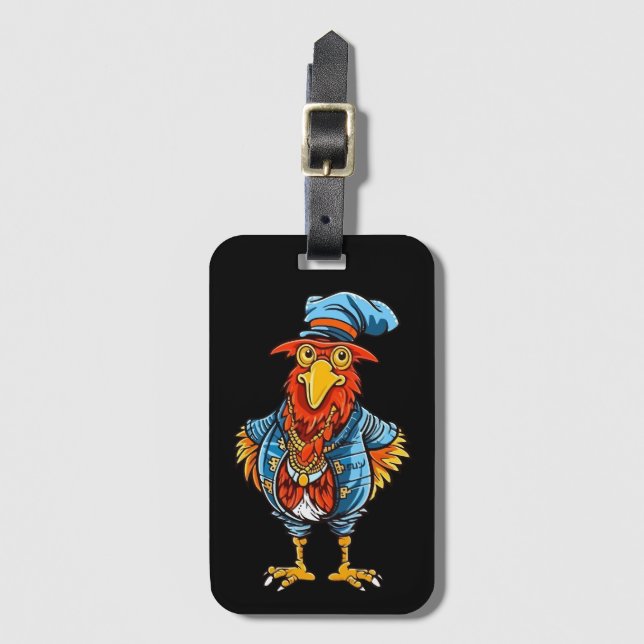 Etiqueta Para Maletas Funny Bossy Personalizado Rooster (Anverso vertical)
