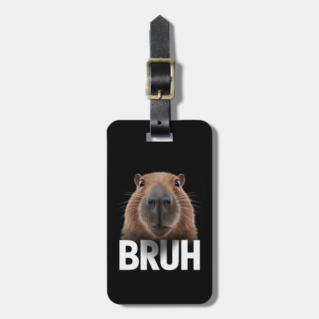 Etiqueta Para Maletas Funny Capybara Bruh (Frente Vertical)