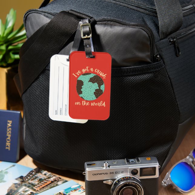 Etiqueta Para Maletas Funny Cute Traveller Backpacker (Anverso & Reverso)
