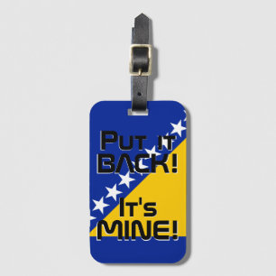 Etiqueta Para Maletas Funny de la bandera nacional de Bosnia y Herzegovi