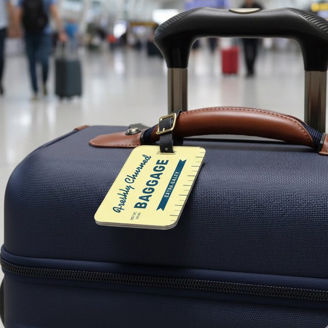 Etiqueta Para Maletas Funny Freshly Churned Baggage Butter Stick Travel  (Funny Stick of Butter Custom Luggage tag personalized with your contact information on the reverse.)