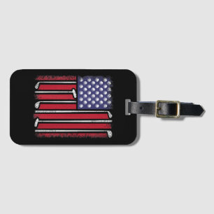 Etiqueta Para Maletas Funny Golf American Flag Golf Player Vintage Golfe