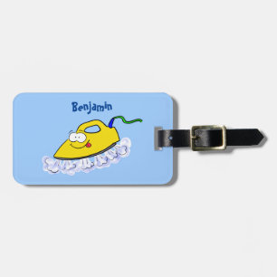 Etiqueta Para Maletas Funny ilustracion de lavandería de hierro personal