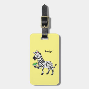 Etiqueta Para Maletas Funny ilustracion de personalizado de cebra