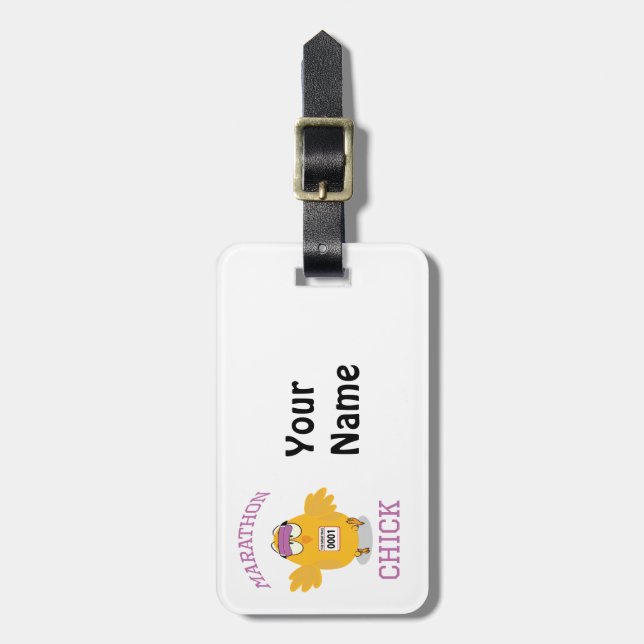 Etiqueta Para Maletas Funny Marathon Chick (Frente Vertical)