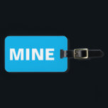 Etiqueta Para Maletas Funny Mine Blue Lumalatag<br><div class="desc">¡Esta divertida etiqueta azul del equipaje lo dice todo! Dice "mío" en el frente alto y claro en blanco contra el fondo azul. Puede personalizar fácilmente la parte trasera de esta divertida etiqueta de equipaje de mina con los detalles necesarios.</div>