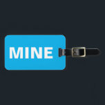 Etiqueta Para Maletas Funny Mine Blue Lumalatag<br><div class="desc">¡Esta divertida etiqueta azul del equipaje lo dice todo! Dice "mío" en el frente alto y claro en blanco contra el fondo azul. Puede personalizar fácilmente la parte trasera de esta divertida etiqueta de equipaje de mina con los detalles necesarios.</div>