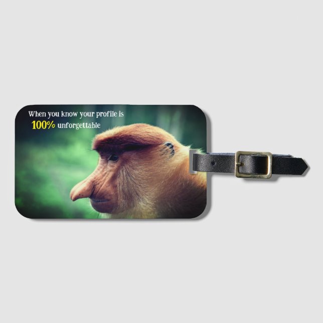Etiqueta Para Maletas Funny proboscis monkey (Anverso horizontal)