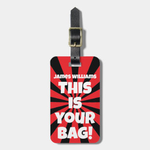 Etiqueta Para Maletas Funny Red Personalizada Bag Atención Viaje