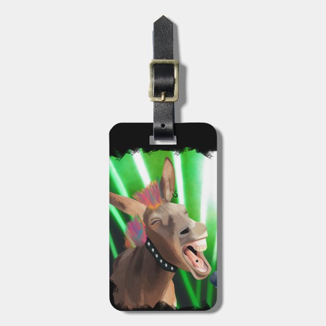 Etiqueta Para Maletas Funny Rockstar Donkey (Frente Vertical)