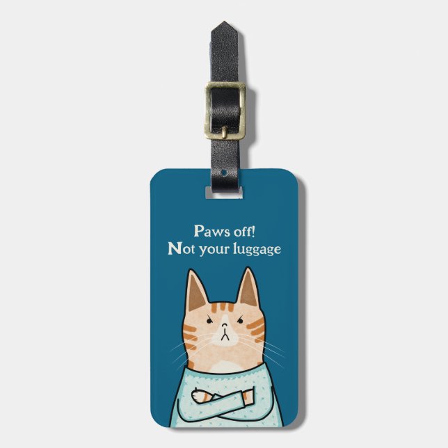 Etiqueta Para Maletas Funny Sarcastic Orange Cat Cartoon (Frente Vertical)