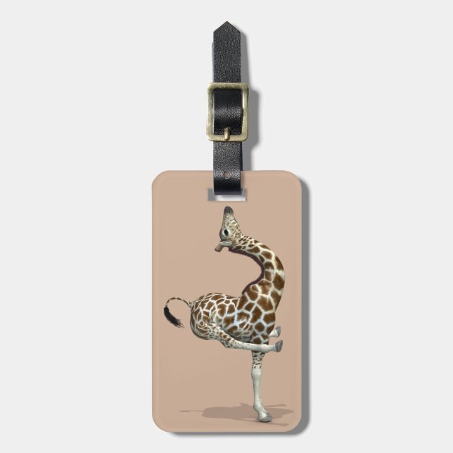 Etiqueta Para Maletas Funny Sporty Giraffe (Frente Vertical)