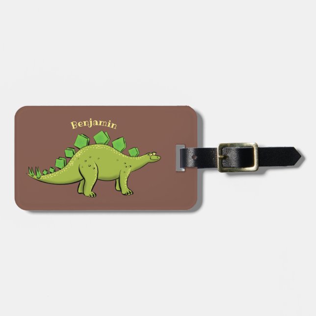 Etiqueta Para Maletas Funny stegosaurus dinosaur personalizado (Frente Horizontal)