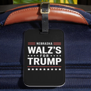 Etiqueta Para Maletas Funny Trump Vance Walz para Trump Nebraska