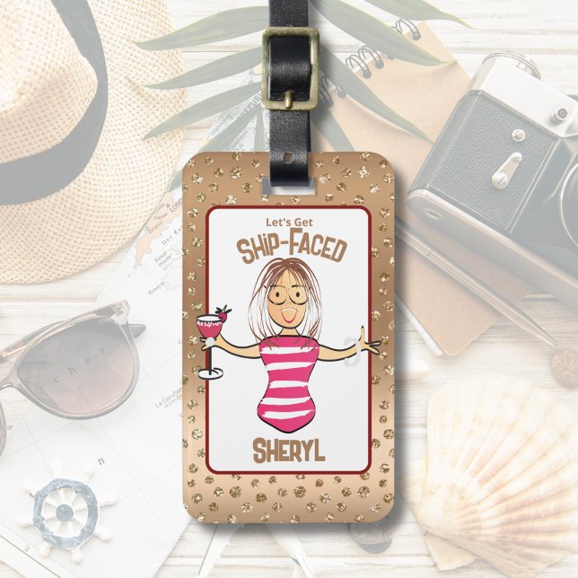 Etiqueta Para Maletas Funny Vacation Cruise Chicas Trip Weekend Sparkle (Subido por el creador)