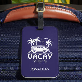 Etiqueta Para Maletas Furgoneta Camper de Vacaciones de Verano Azul Viaj