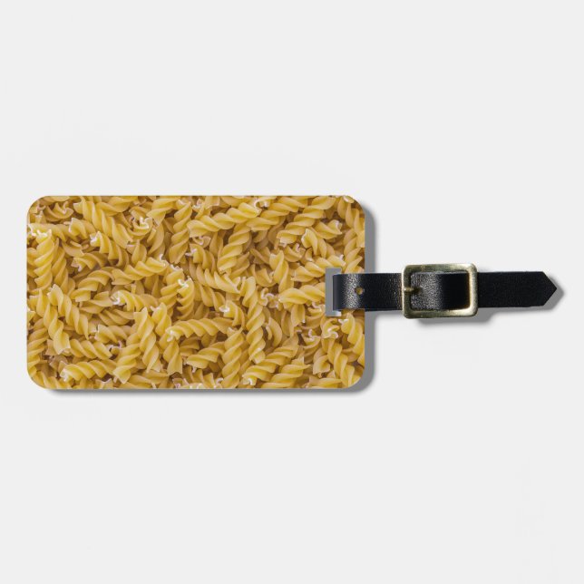 Etiqueta Para Maletas Fusilli pasta macro como fondo (Frente Horizontal)