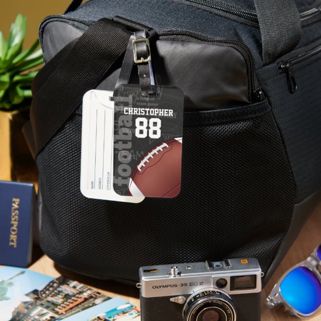 Etiqueta Para Maletas Fútbol Americano Personalizado (Anverso & Reverso)