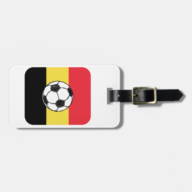 Etiqueta Para Maletas Fútbol de Bélgica (Frente Horizontal)
