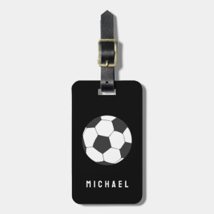 Etiqueta Para Maletas Fútbol de moda - Negro personalizado