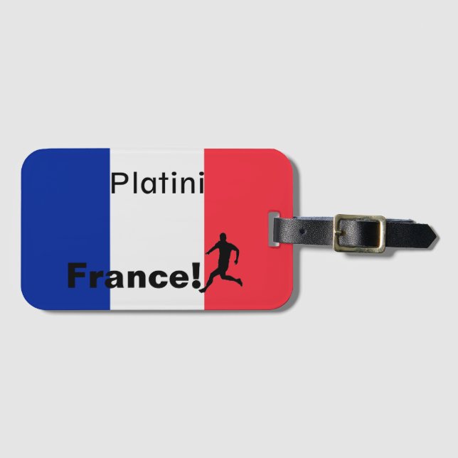 Etiqueta Para Maletas Fútbol Francia, personalizable (Anverso horizontal)