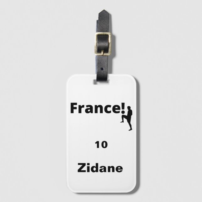 Etiqueta Para Maletas Fútbol Francia, personalizable (Anverso vertical)
