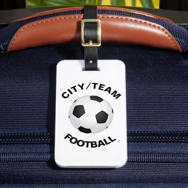 Etiqueta Para Maletas Fútbol personalizable (Anverso In situ 2)