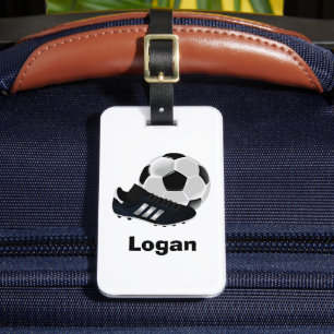 Etiqueta Para Maletas Fútbol Personalizado en Negrita