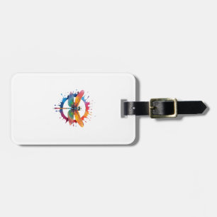 Etiqueta Para Maletas Gafas de sol con diseño gráfico de teñido en nudo