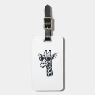 Etiqueta Para Maletas Gafas de sol de jirafa geniales Camiseta de grabad