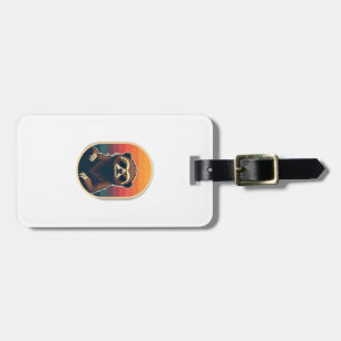 Etiqueta Para Maletas Gafas de sol de perezoso vintage Arte vectorial de