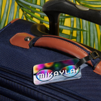 Etiqueta Para Maletas Gafas y flores de moda