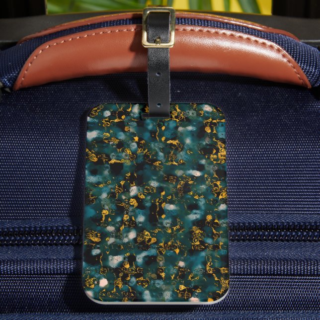 Etiqueta Para Maletas Galaxies Black Blue & Copper (Anverso In situ 2)