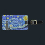 Etiqueta Para Maletas Galería nocturna Vincent van Gogh Starry Bella Art<br><div class="desc">Vincent van Gogh. Noche estrellada.c.1889. Óleo sobre lienzo. Pintura original de obra maestra de arte de la famosa artista holandesa Post-impresionista Vincent van Gogh.</div>