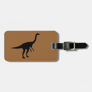 Etiqueta Para Maletas Gallimimus Dino Dinosaur Silhouette