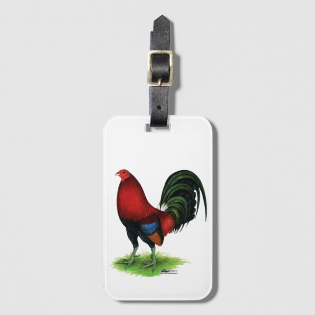 Etiqueta Para Maletas Gamecock: rojo oscuro (Anverso vertical)