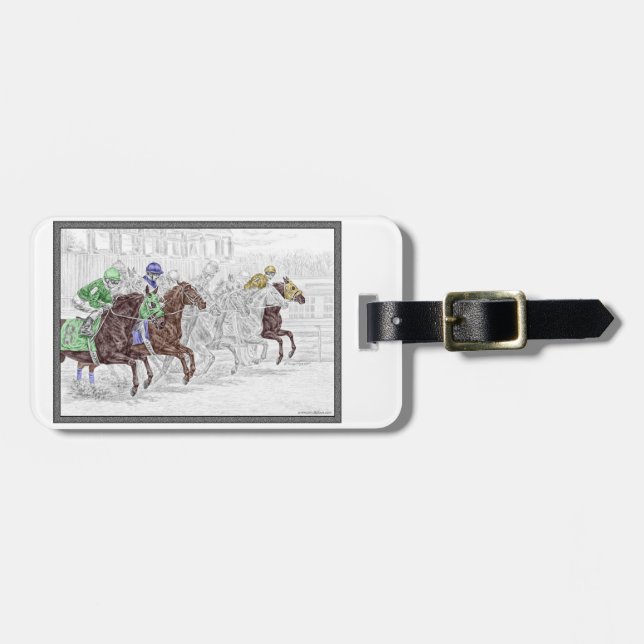 Etiqueta Para Maletas Ganar lugar Mostrar caballos de carreras (Frente Horizontal)