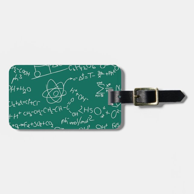 Etiqueta Para Maletas Garabatos de la química (Frente Horizontal)