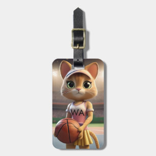 Etiqueta Para Maletas Gata de netball femenina, 