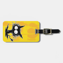 Etiqueta Para Maletas Gatito desalinado negro GabiGabi