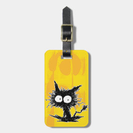 Etiqueta Para Maletas Gatito desalinado negro GabiGabi