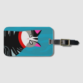 Etiqueta Para Maletas Gato abstracto