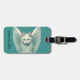 Etiqueta Para Maletas gato angelical
