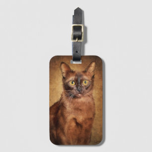 Etiqueta Para Maletas Gato birmano marrón