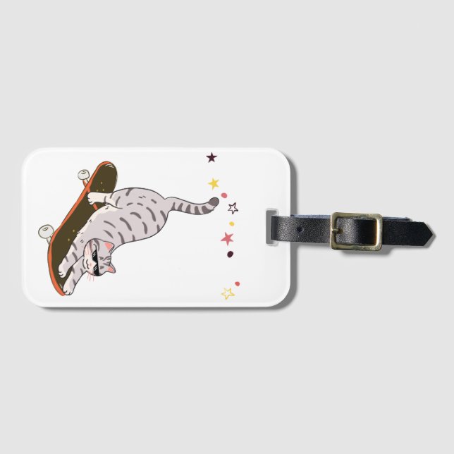 Etiqueta Para Maletas Gato con la Tabla (Anverso horizontal)