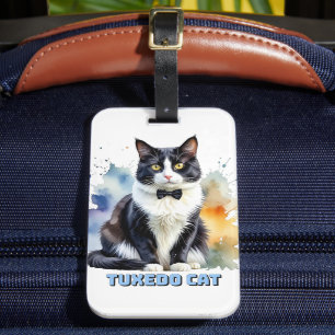 Etiqueta Para Maletas Gato Dapper Tuxedo