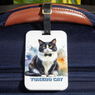 Etiqueta Para Maletas Gato Dapper Tuxedo