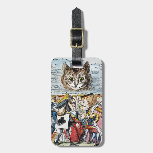 Etiqueta Para Maletas Gato de Cheshire, 1865 (Frente Vertical)