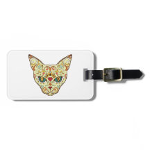Gato de Cráneo de Azúcar - Diseño de Tatuaje